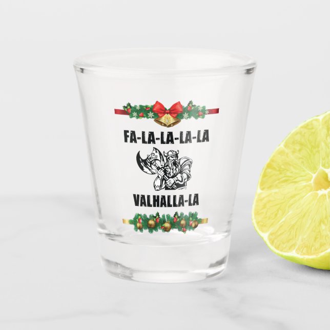 Christmas Valhalla Throw Pillow Shot Glass (Front)