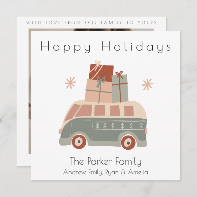 Christmas Van Flat Holiday Card (Front/Back)