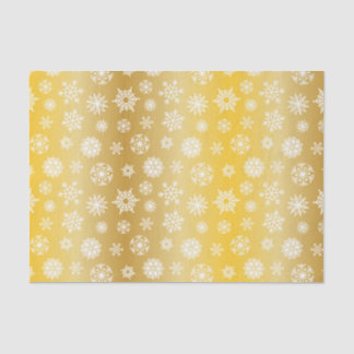 Christmas Variegated Gold with White Snowflakes Tissue Paper