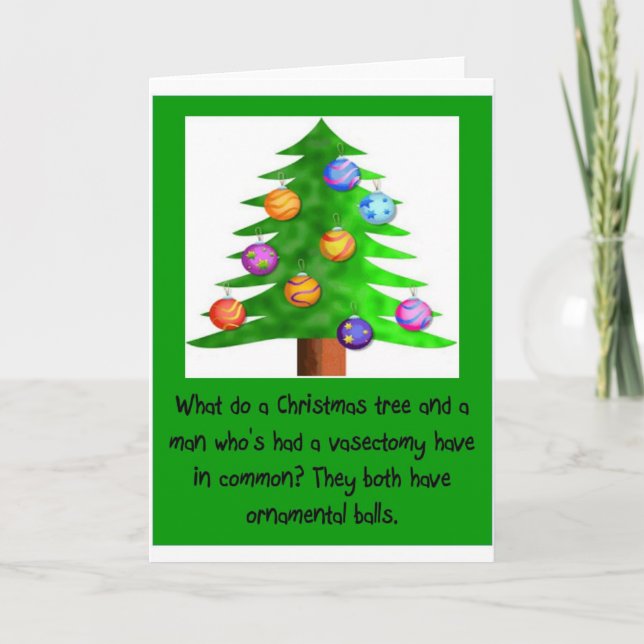Christmas Vasectomy Balls Holiday Card (Front)