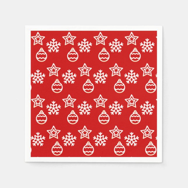Christmas Vector Patter on Red Napkin (Front)