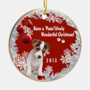 Christmas Version Two Featuring This Jack Russell Ceramic Ornament
