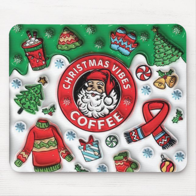 Christmas Vibes Coffee Mouse Pad (Front)