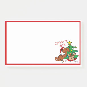 Christmas Vibes Dachshund Dog Post-It Notes