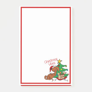 Christmas Vibes Dachshund Dog Post-It Notes