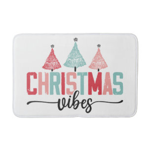 Christmas Vibes - Festive Tree Design Bath Mat