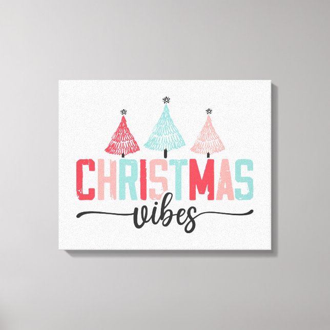 Christmas Vibes - Festive Tree Design Canvas Print (Front)