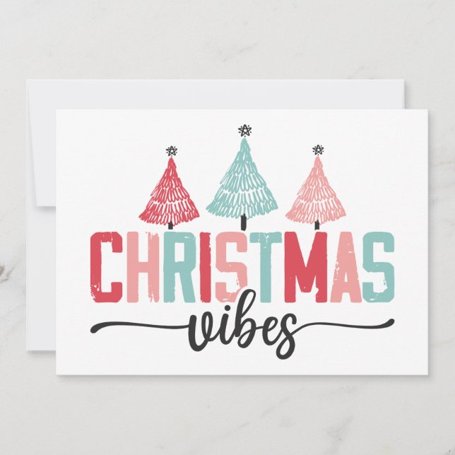 Christmas Vibes - Festive Tree Design Card (Front)