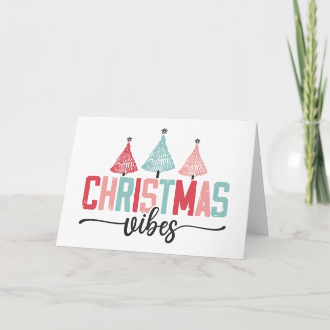 Christmas Vibes - Festive Tree Design Card (Front)