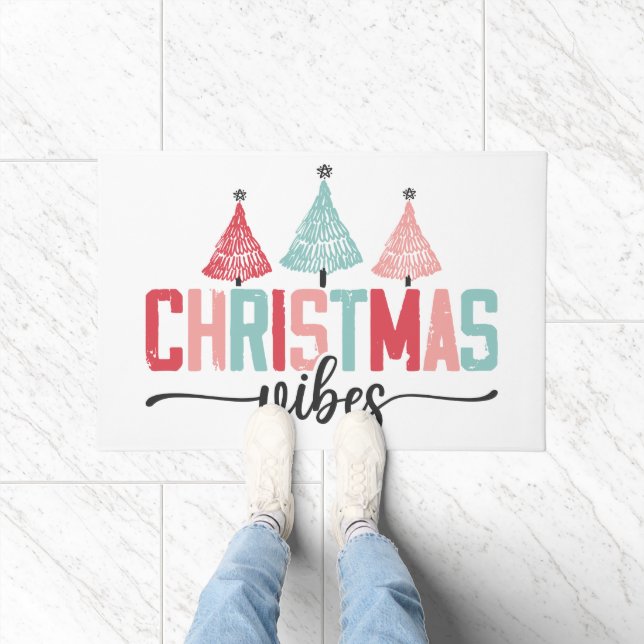 Christmas Vibes - Festive Tree Design Doormat (Indoor)