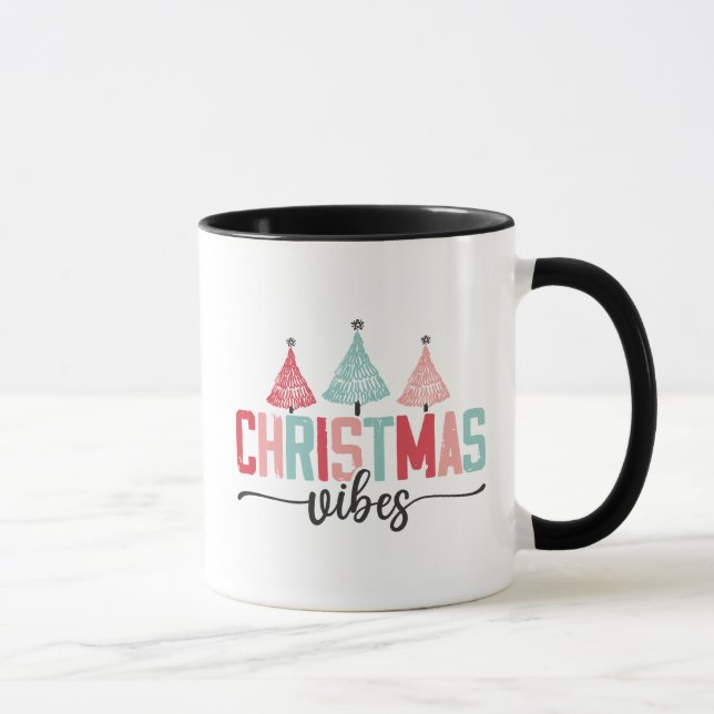 Christmas Vibes - Festive Tree Design Mug (Right)