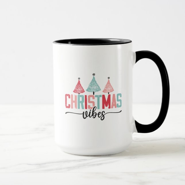 Christmas Vibes - Festive Tree Design Mug (Right)