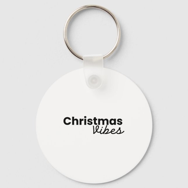 Christmas Vibes Modern Minimalist Trendy Styli Shi Keychain (Front)