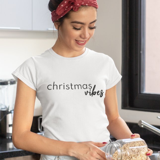 Christmas Vibes | Modern Minimalist Trendy Stylish T-Shirt (Creator Uploaded)