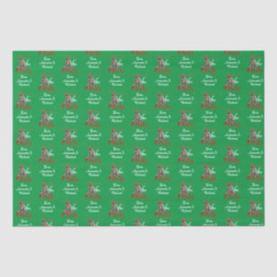 Christmas Vibes Only Abstract Red Green Tree Tissue Paper