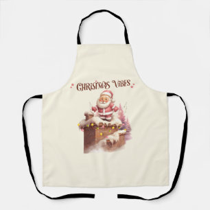Christmas Vibes Pink Santa Apron