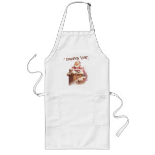 Christmas Vibes Pink Santa Long Apron