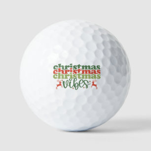 Christmas Vibes Retro Groovy Christmas Holidays Golf Balls