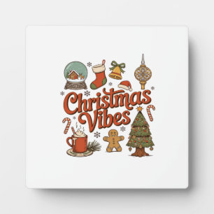 Christmas Vibes Snow Globe Gingerbread Man Tree Plaque