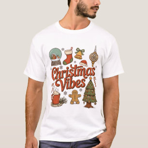 Christmas Vibes Snow Globe Gingerbread Man Tree T-Shirt