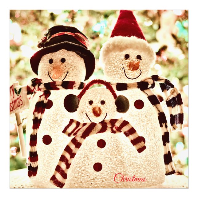 Christmas Vibes Snowman Celebration Photo Print (Front)