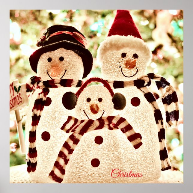 Christmas Vibes Snowman Celebration Poster (Front)