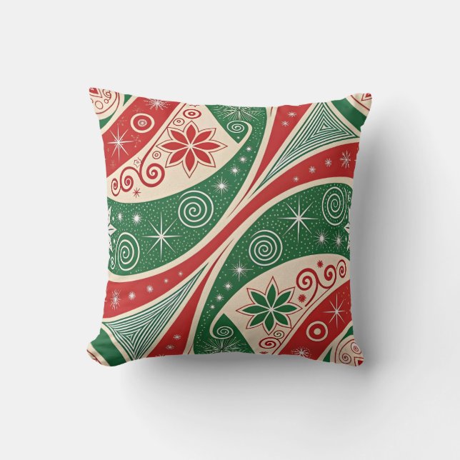 Christmas Vibes Throw Pillow (Front)