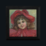 Christmas Victorian Child Red Hat Girl Portrait Ar Gift Box<br><div class="desc">The Christmas Child - This little Victorian child has a red little hat and a red cloak,  just like Little Red Riding Hood,  to keep her warm for the Christmas season. The beautiful child is from a late 1800s advertisement.</div>