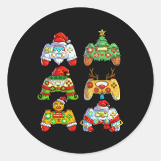 Christmas Video Game Controller Santa Hat Christma Classic Round Sticker