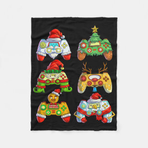 Christmas Video Game Controller Santa Hat Christma Fleece Blanket