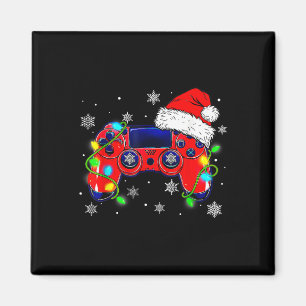 Christmas Video Game Controller Santa Hat Gamer Bo Magnet