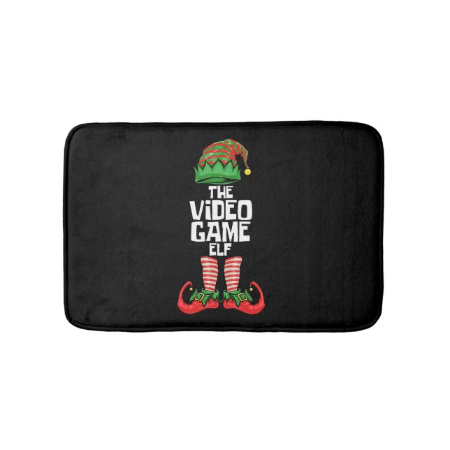 Christmas Video Game Elf Bath Mat (Front)