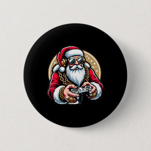 Christmas Video Game Santa Gamer Xmas  2 Inch Round Button
