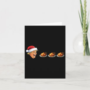 Christmas Video Game Trump Face Eating Turkey Game Card