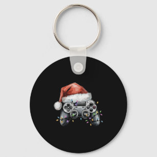 Christmas Video Gamer Controller Xmas Gaming Men B Keychain
