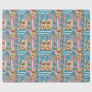 Christmas Vignette Goldendoodle Wrapping Paper