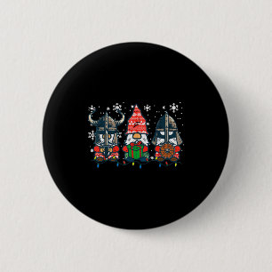 Christmas Viking Gnomes Funny Nordic Xmas Men Wome 2 Inch Round Button