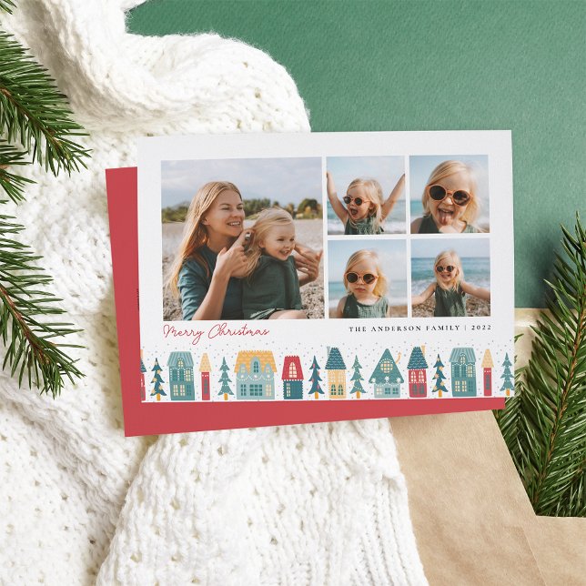 Christmas Village | 5 Photo Collage Holiday Card (Creator Uploaded)