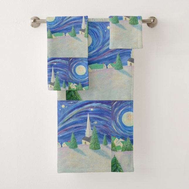 Christmas Village Bath Towel Set (Insitu)
