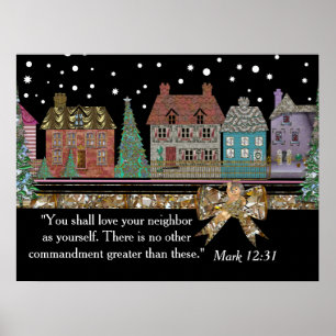 Christmas Village Customizable Poster