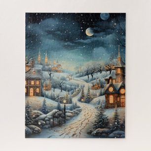 Christmas Village decorative Illustration Jigsaw Puzzle