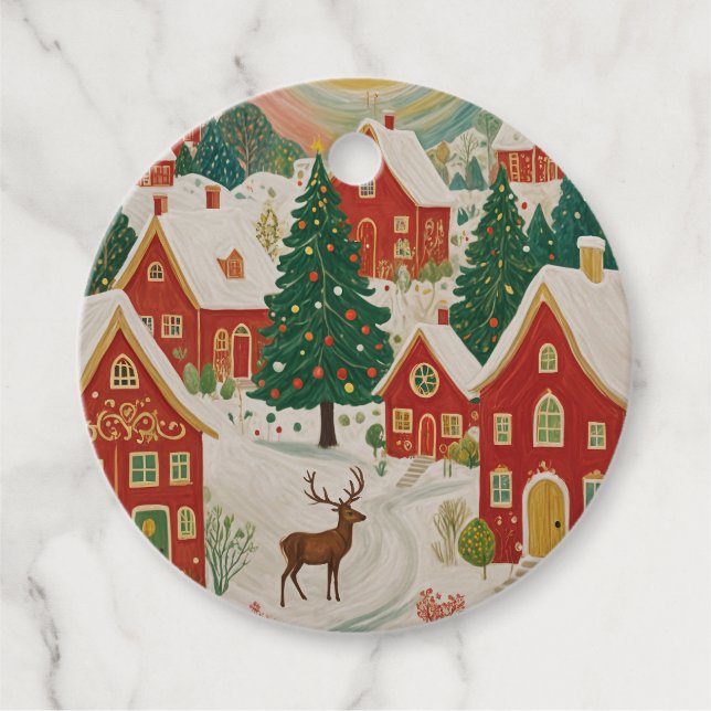 Christmas Village Favour Tags (Front)
