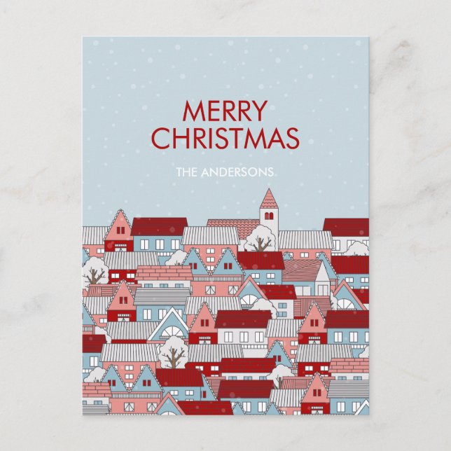 Christmas Village Holiday Postcard (Front)