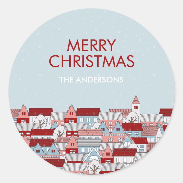 Christmas Village Holiday Stickers (Front)