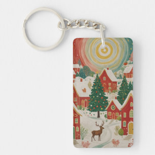 Christmas Village Keychain