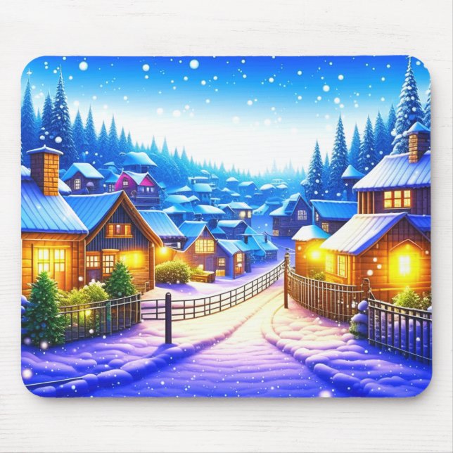 Christmas village mouse pad (Front)