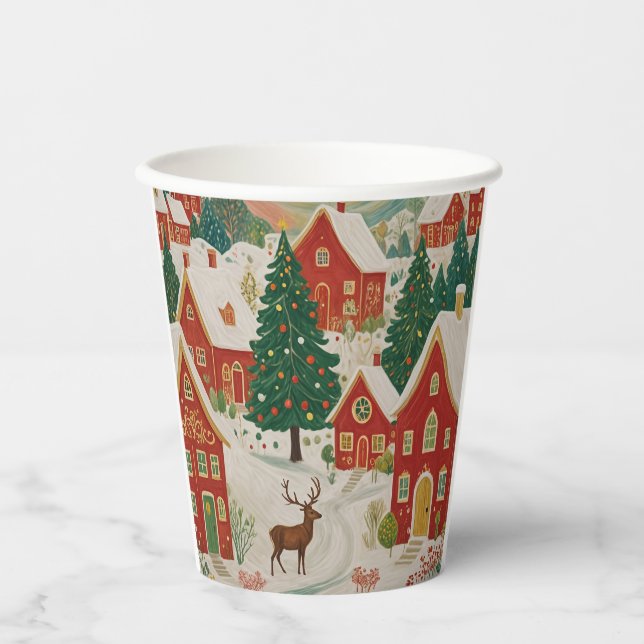 Christmas Village Paper Cups (Front)