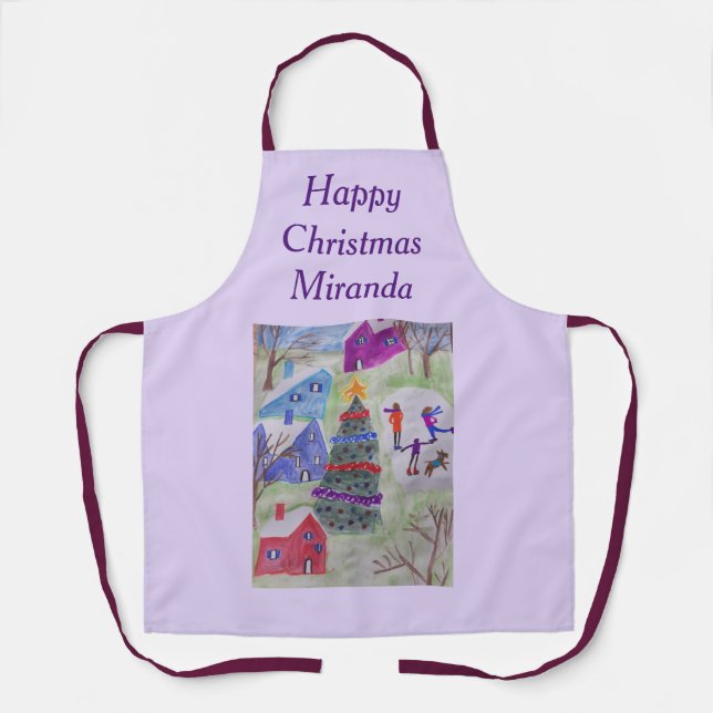 Christmas Village Personalized Apron (Front)