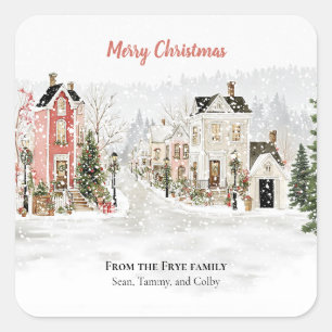 Christmas Village Personalized Holiday Label