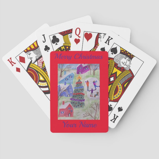 Christmas Village  Playing Cards (Back)